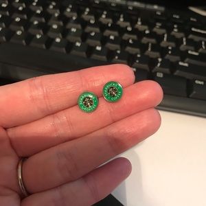 Starbucks stud earrings for pierced ears